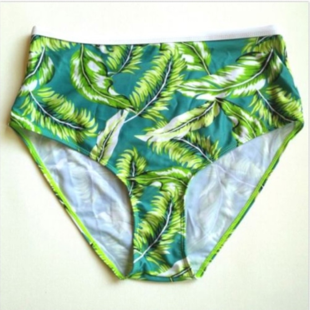 Floral High Waisted Bikini Bottom Bathing Size 2XL